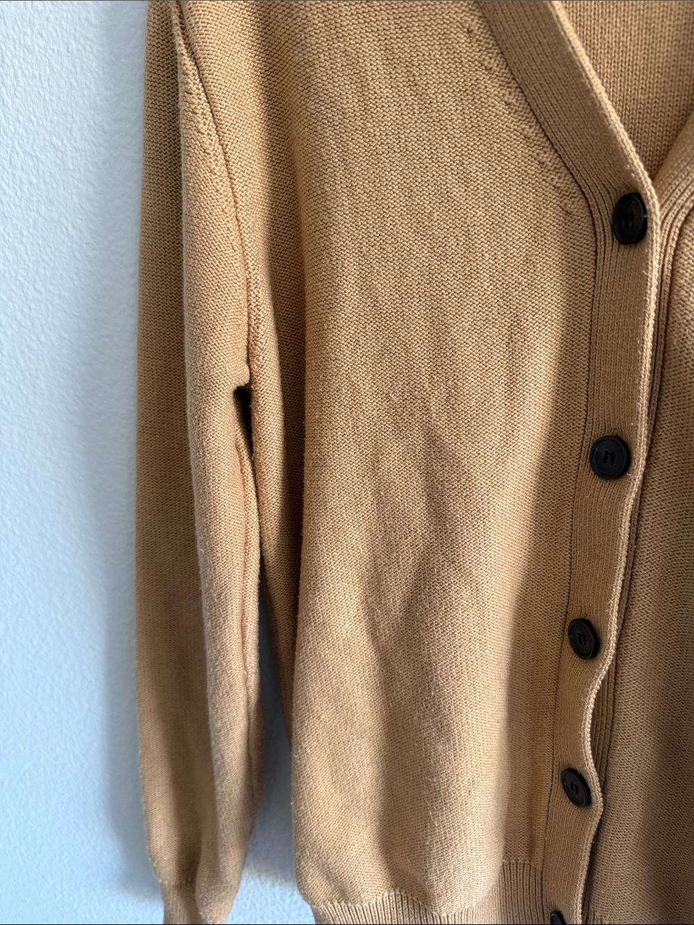 Miu Miu Camel Logo Wool-blend V-neck Cardigan - Picture 7 of 14